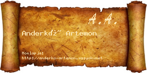 Anderkó Artemon névjegykártya